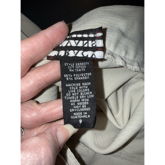 2000s Belted Low Rise Flare Tan Trousers Vintage Size 9 Office Siren Y2K Retro - Picture 6 of 10